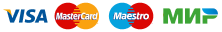 Способы оплаты: Visa, Master Cars, Maestro, МИР